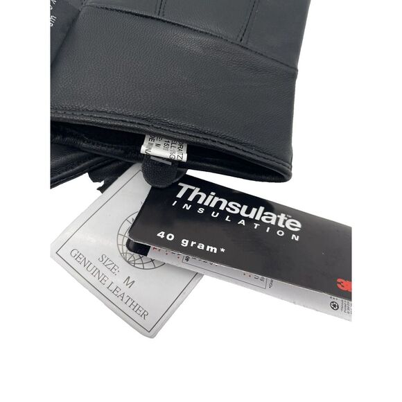 Thinsulate 40 gram Thermal Insulated Fleece Lined Leather Gloves Women M NWT - Picture 3 of 9